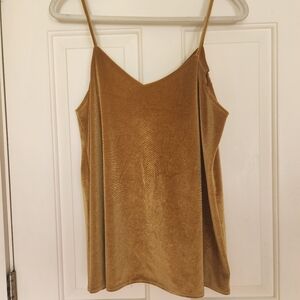 2Hearts mustard velvet witchy boho velvet tank size large